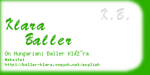 klara baller business card
